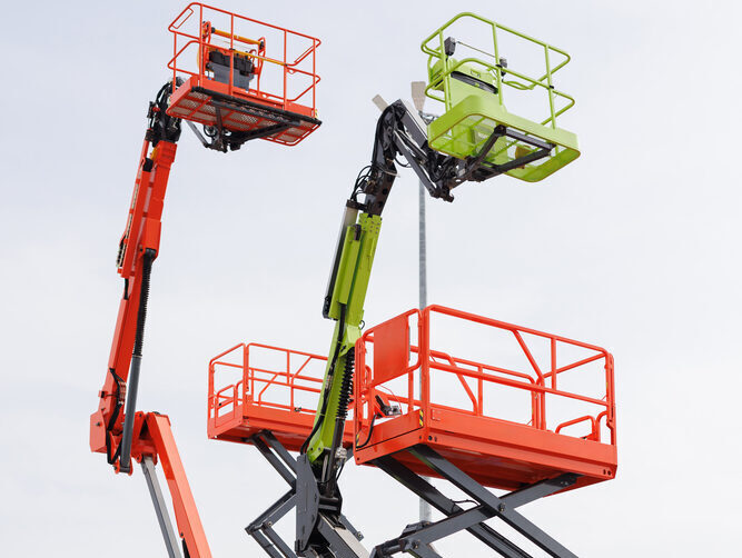 Boom lifts and scissor lifts for elevated construction works in Cloverdale, CA.