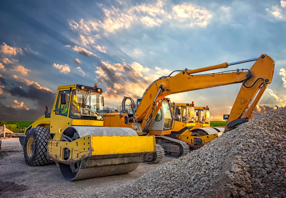 Construction equipment rental operating on a job site in Canby, OR