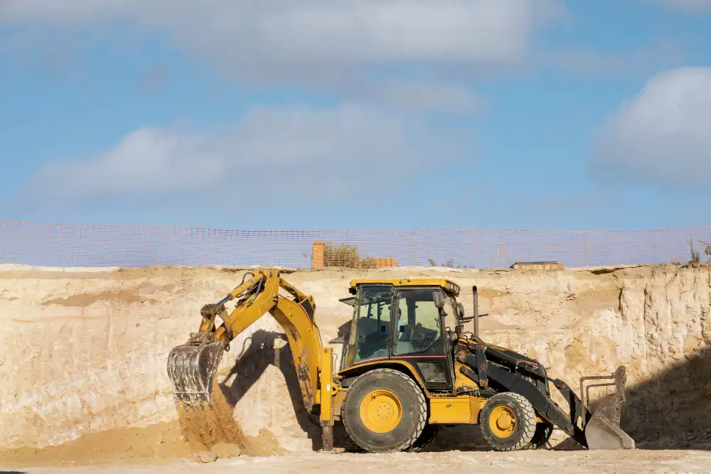 Construction equipment rental supporting a job site in San Luis Obispo, California