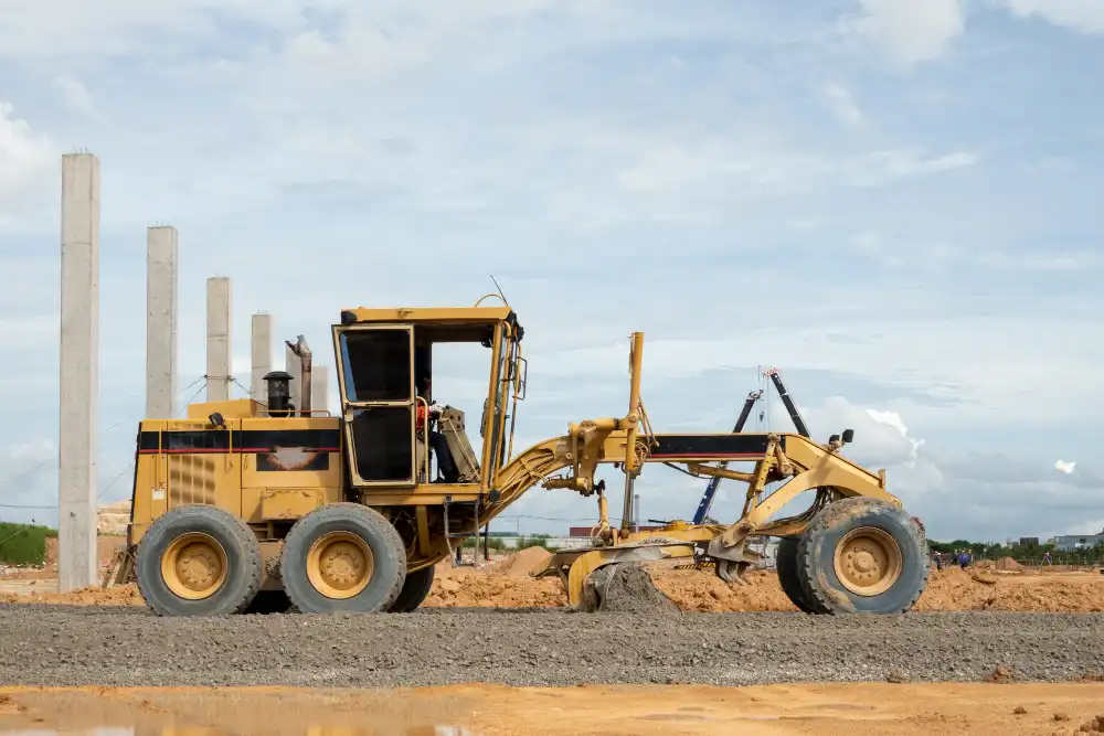 Construction equipment rental supporting a job site in Shrewsbury, Massachusetts