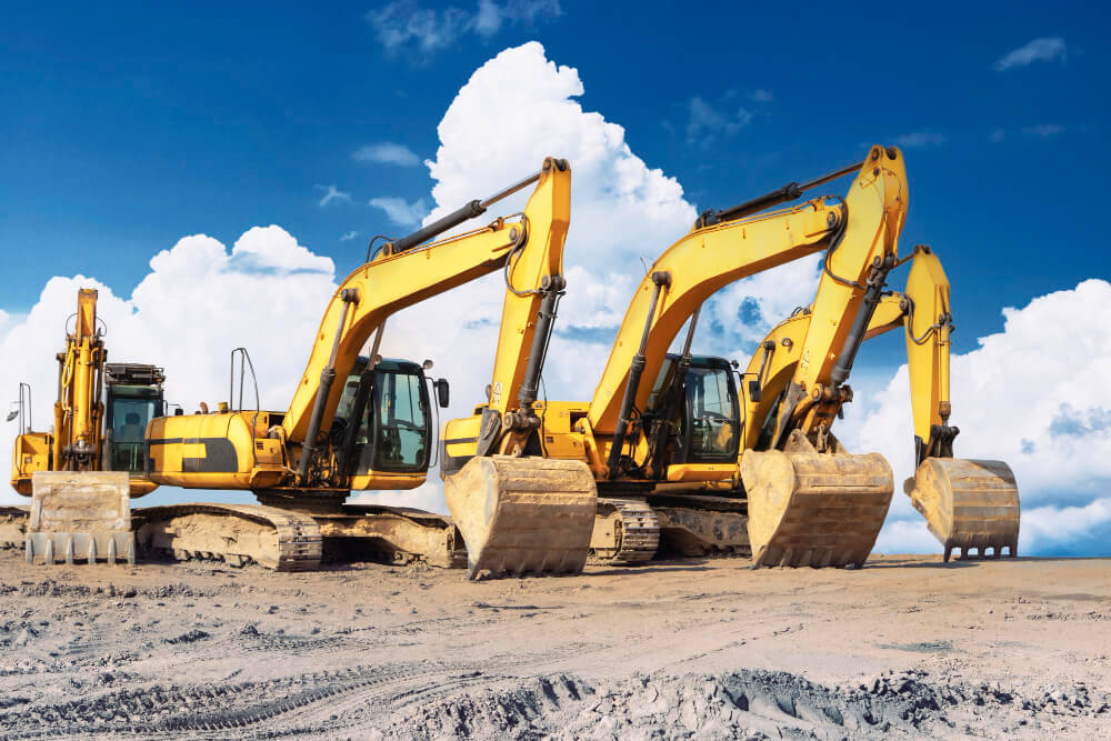 Construction equipment rental supporting a job site in Tualatin, Oregon