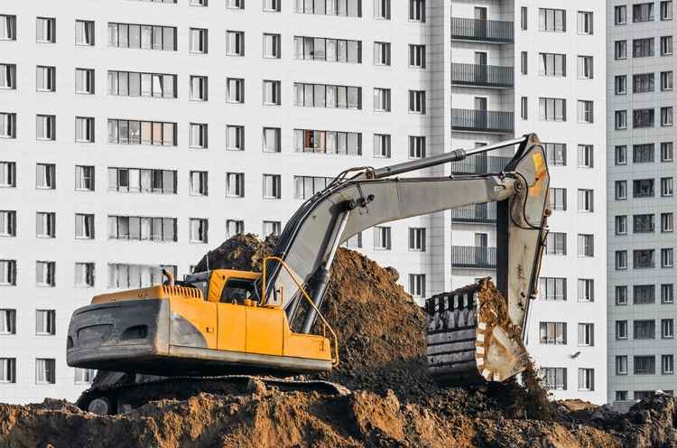 Construction equipment rental supporting a job site in Santa Barbara, California