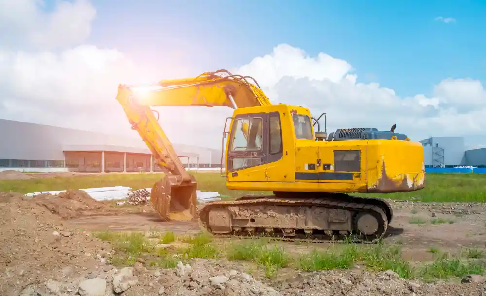 Earthmoving machinery operating on a San Luis Obispo construction project