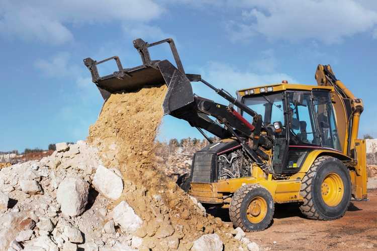 Earthmoving and grading operations using heavy machinery in North Las Vegas, Nevada