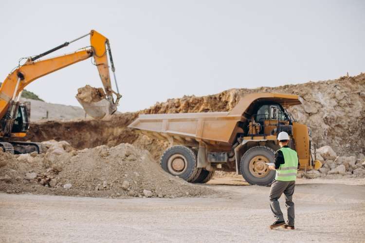 Earthmoving machinery operating on a Santa Barbara construction project