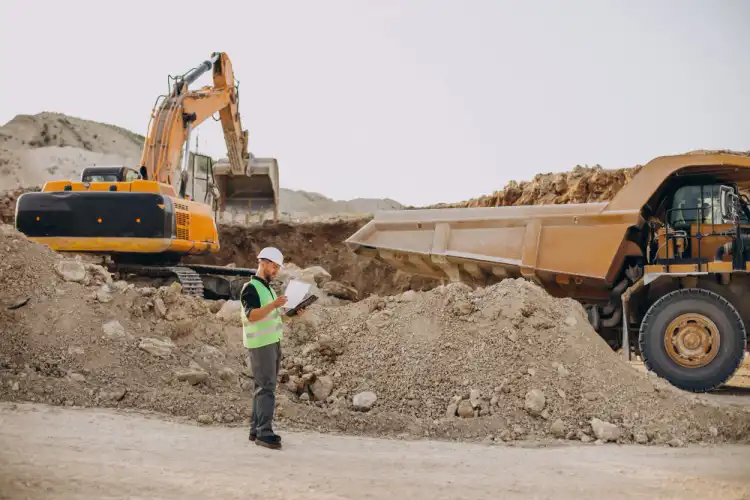 Earthmoving machinery working on a commercial project in Oakland, CA