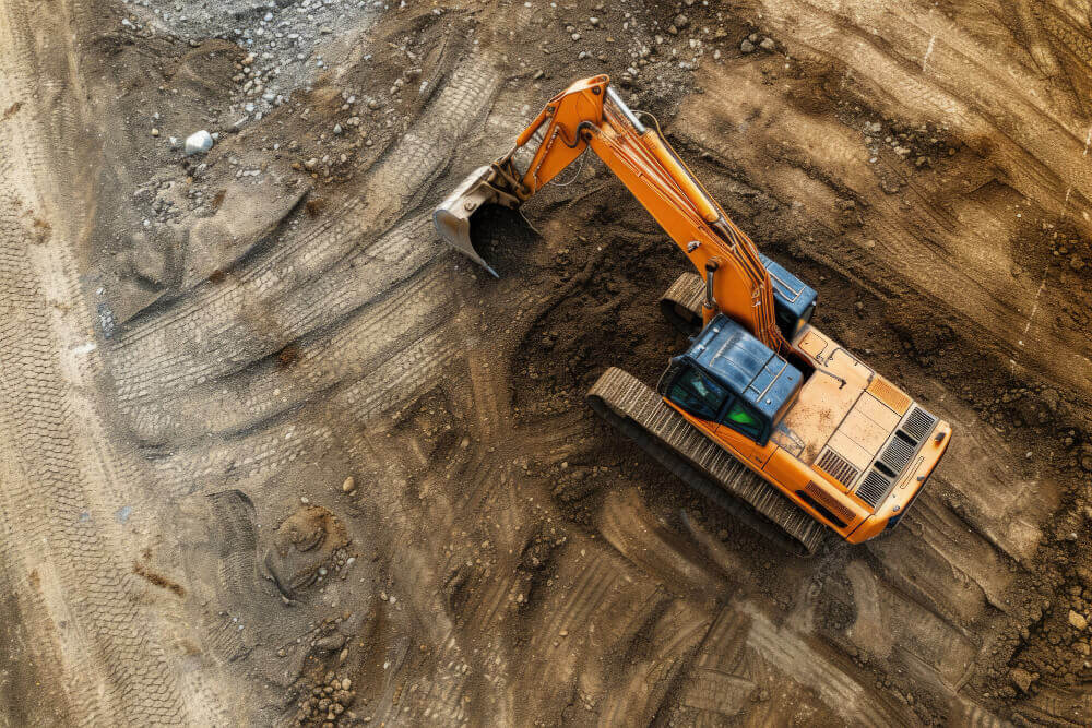 Excavator and compaction equipment operating in Santee construction project