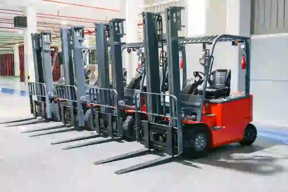 Forklift handling materials at an active East Wenatchee job site