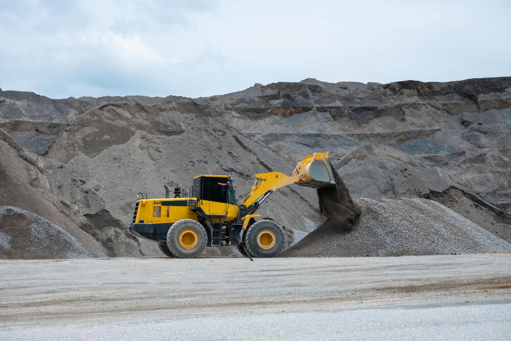 Heavy construction equipment operating at a Roseburg, OR project site