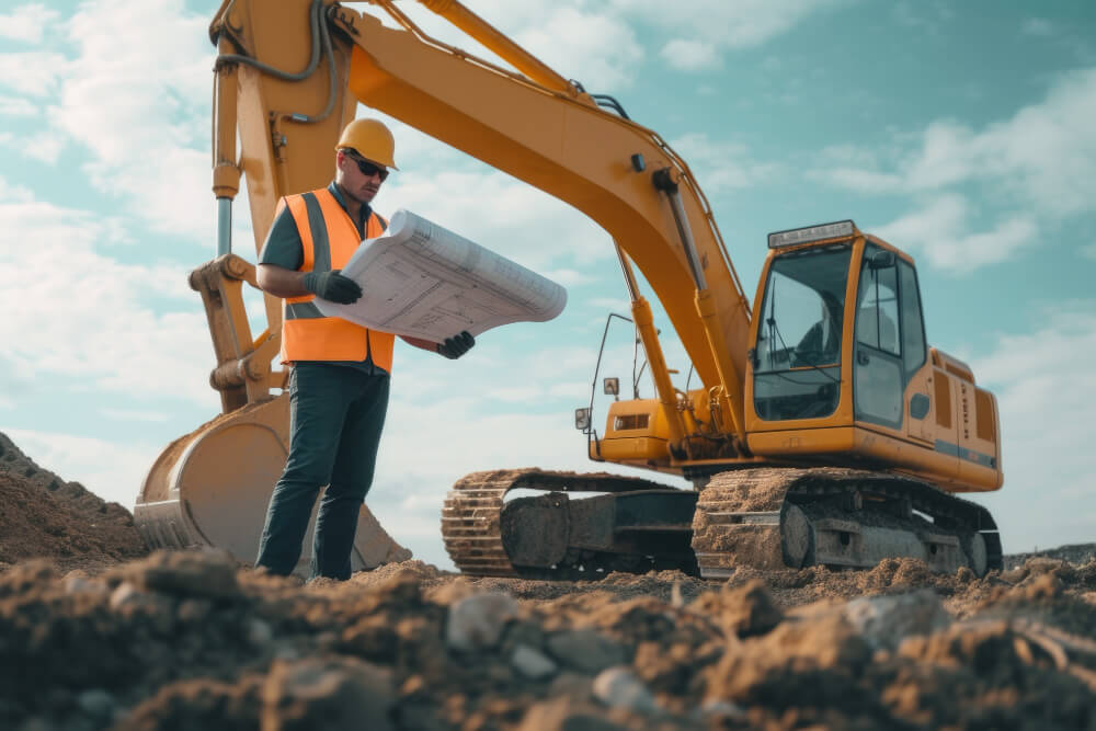 Heavy equipment operating at a Wilmington, NC construction site