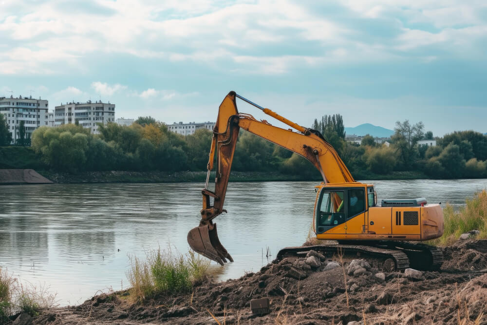 Heavy equipment operating at a job site in Raleigh, NC