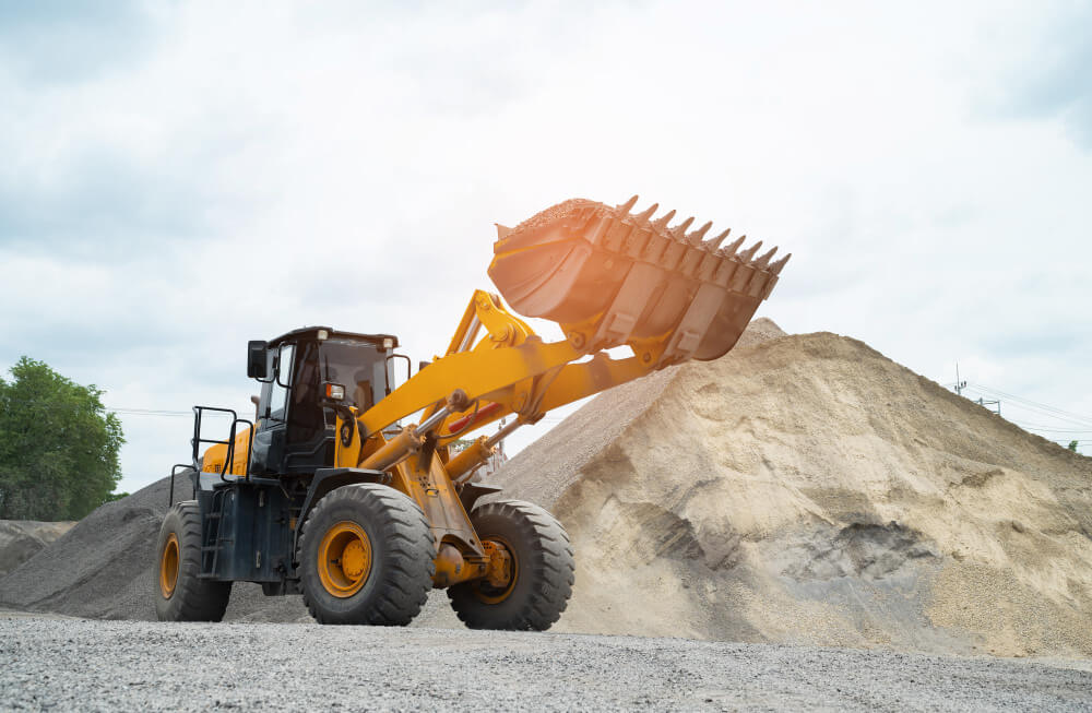 Heavy equipment operating on a job site in Harrisonburg, VA