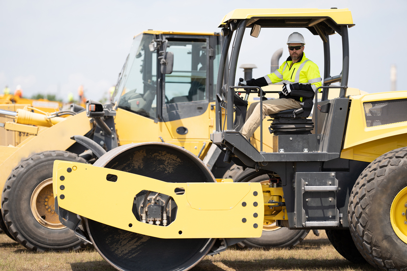 Heavy machinery at an active construction site in Irving, Texas
