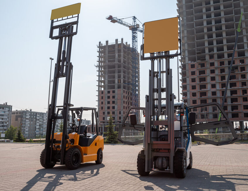 Rental forklifts at a construction site in Richmond, CA