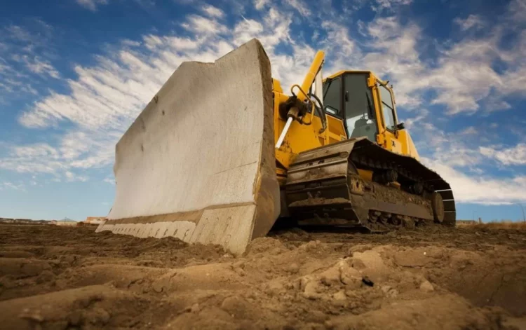 Bulldozer on a construction site.
