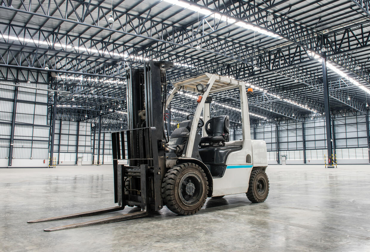 forklift in an empty Wearhouse