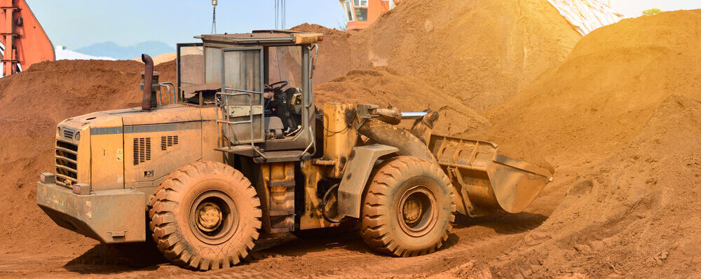 Excavator digging at a construction site in Orlando, Florida