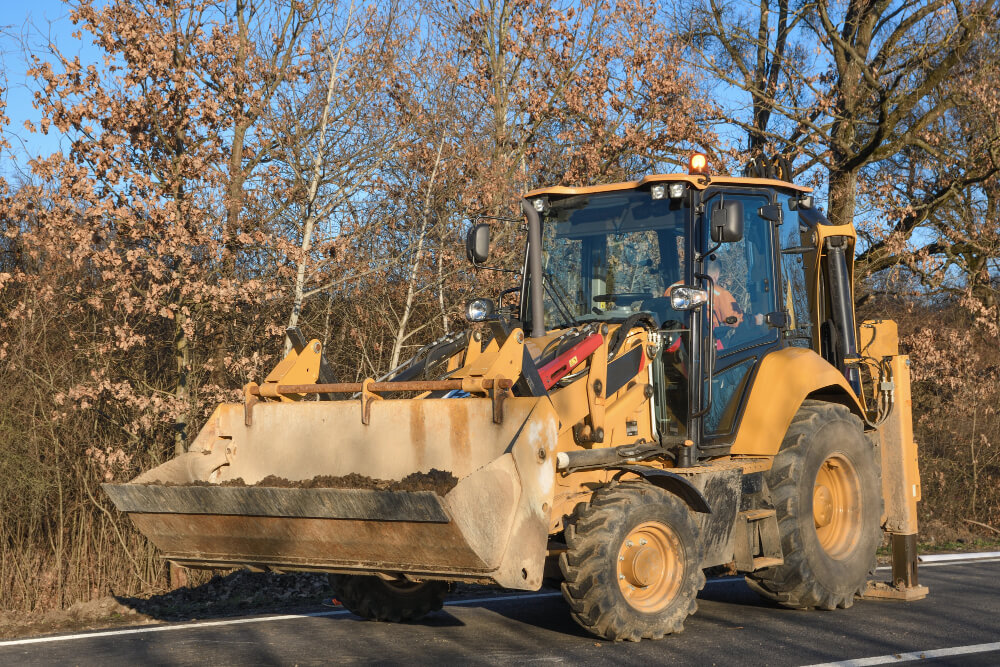 Construction equipment rental supporting a job site in Wilsonville, Oregon